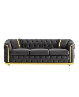 84.6" 3 Seater Mid Century Modern Chesterfield Sofa