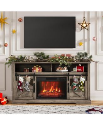 Fireplace TV Stand for Television Farmhouse Entertainment Center Electric Fireplace