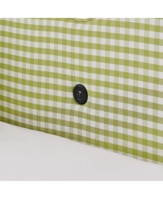 Cozy Gingham Daybed with Twin Trundle, USB Port, Linen Fabric