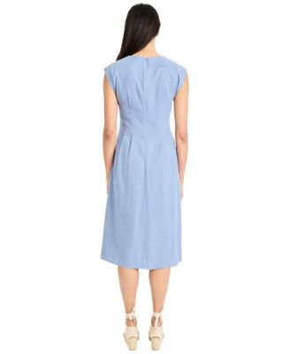 Women's V-Neck Flare Midi Dress