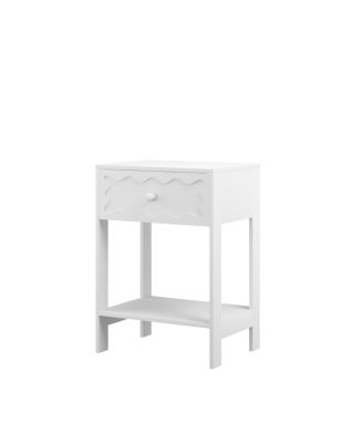 Nightstand with Drawer & Open Shelf, Modern Bedside Table