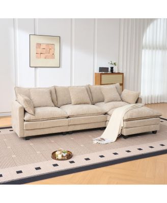 3-seat combo sofa with storage ottoman and footrest