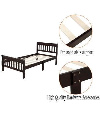 Streamdale Wood Platform Bed   Sleigh Bed Frame with Headboard/Footboard