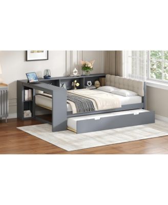 Streamdale Wood  Platform Bed w/Storage, Trundle, Charging Station