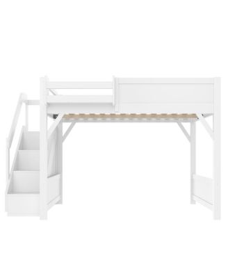 Streamdale   Loft Bed w/Wardrobe & Storage, Solid Wood