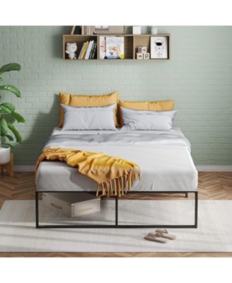 gaomon - Bed Frame, Metal Bed Platform Frame 14 Inch with 3 in 1 Steel Support, No Box Spring Needed Easy to Assemble Sturdy Bedframe Black