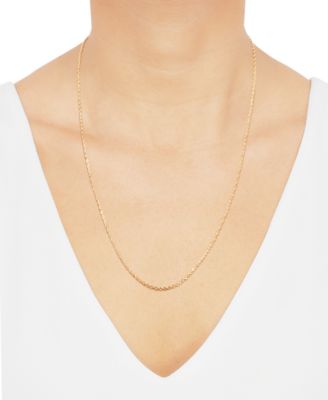 Solid Rope Chain Necklace in 14k Yellow Gold