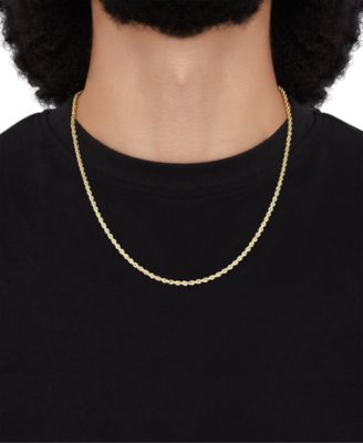Hollow Rope Chain Necklace in 10k Yellow Gold