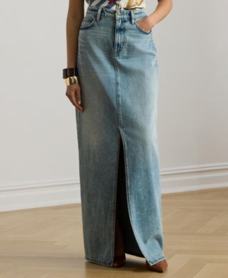 Women's Denim Pencil Maxi Skirt