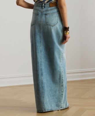 Women's Denim Pencil Maxi Skirt