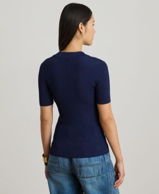 Women's Slim Fit Polo Collar Top