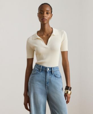 Women's Slim Fit Polo Collar Top