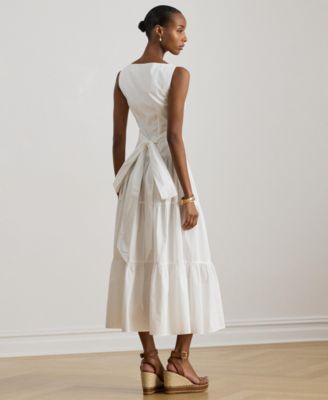 Women's Sweetheart Neck Sleeveless A-Line Midi Dress