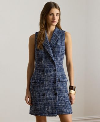 Women's Double-Breasted Sleeveless Notch Lapel Dress