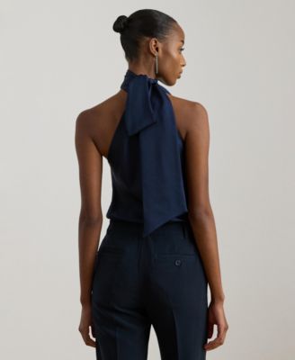Women's Halter Neck Tie Detail Top