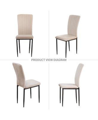 Dining Chairs Set of 4 Modern Velvet Upholstered Chairs with Metal Legs
