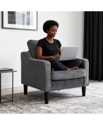 Living Room Accent Chair - Soft Chenille Comfy Armchair for Small Spaces