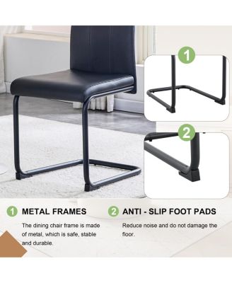 Streamdale 4-Pack PU Upholstered Dining Chairs - Modern Kitchen Side Chairs