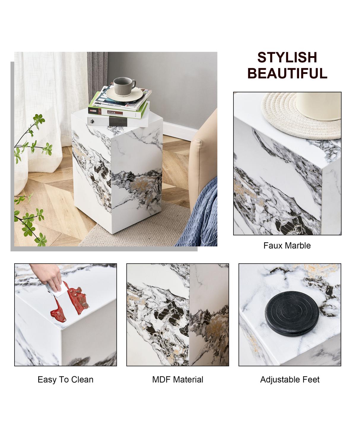 Streamdale Furniture Marble Pattern Mdf Coffee Table - Ready to Use