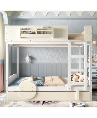 Full Bunk Bed with Trundle and Storage