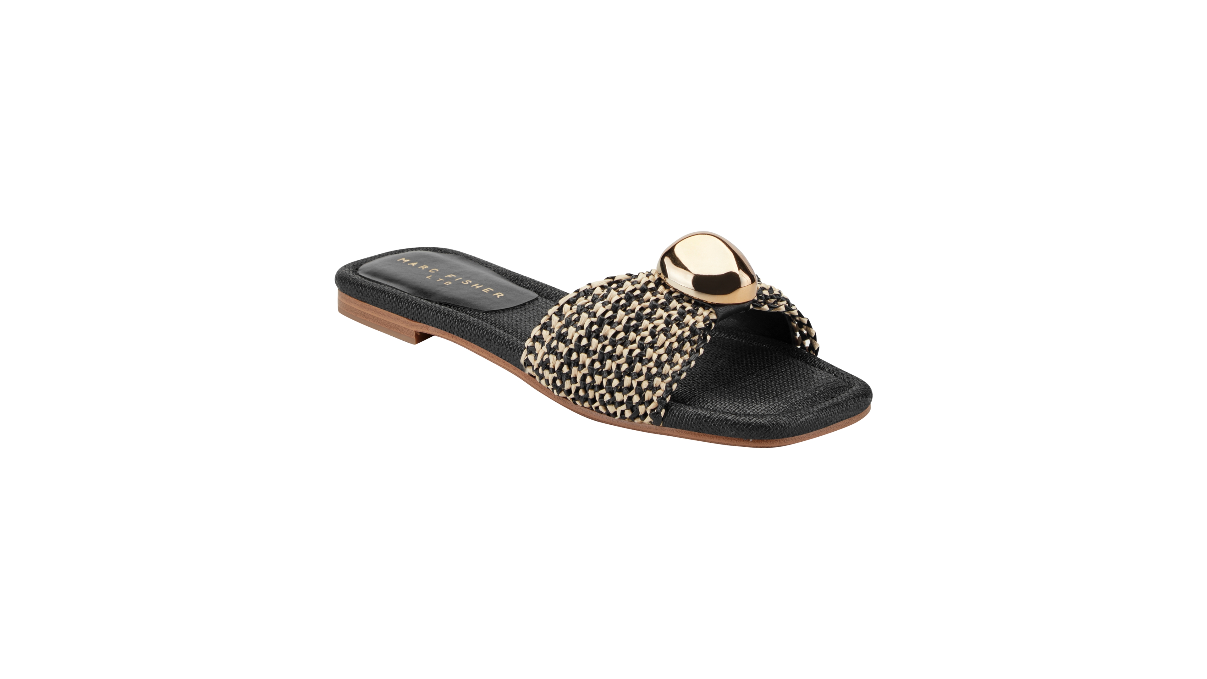 Marc Fisher Ltd Women's Nalena Ornamented Woven Flat Sandals