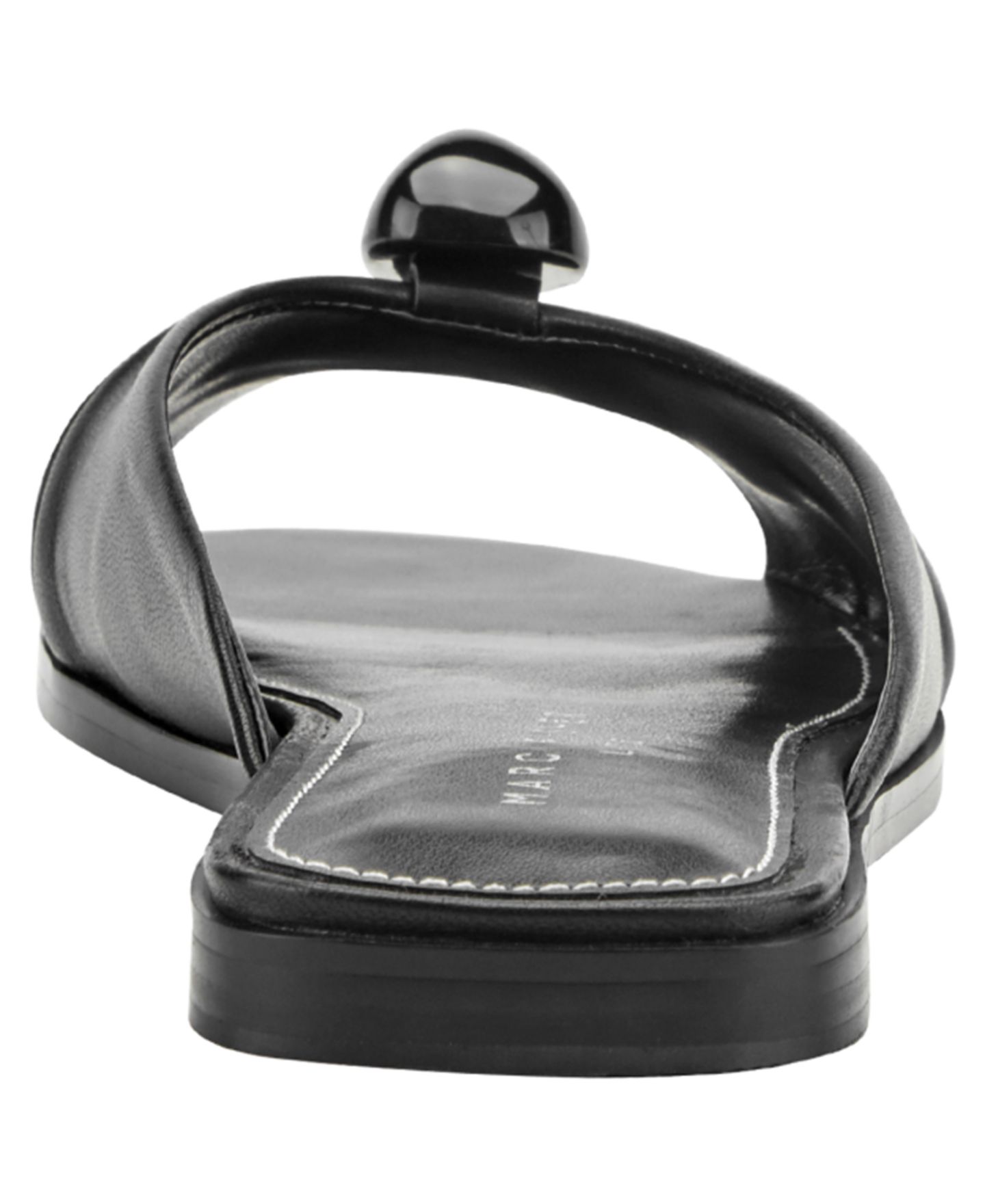 Женские сандалии Marc Fisher LTD Dalani Ornamented Ruched Flat Slip-On, цвет: Чёрный кожаный — фото 3