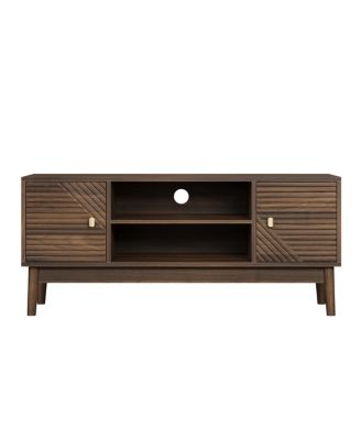  Mid-Century Modern Walnut TV Stand for Living Room & Bedroom