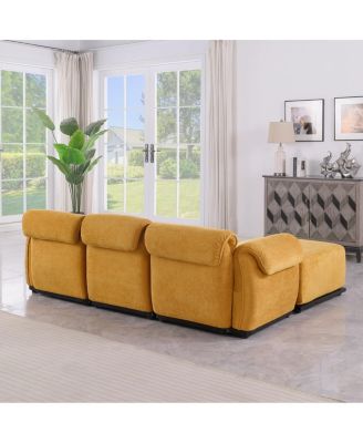 93" L chenille modular sofa with iron frame