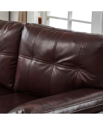 59" Modern Faux Leather Loveseat Sofa with Storage, Big Armrest