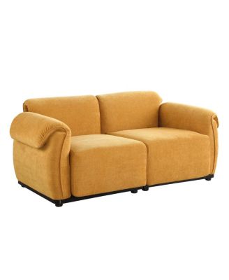68.5" L Modular Chenille Sofa with Iron Frame