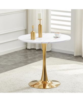 Streamdale Round Dining Table, 31.5" Tulip Bistro Table for Kitchen, Living Room, Cafe