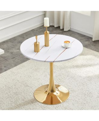 Streamdale Round Dining Table, 31.5" Tulip Bistro Table for Kitchen, Living Room, Cafe