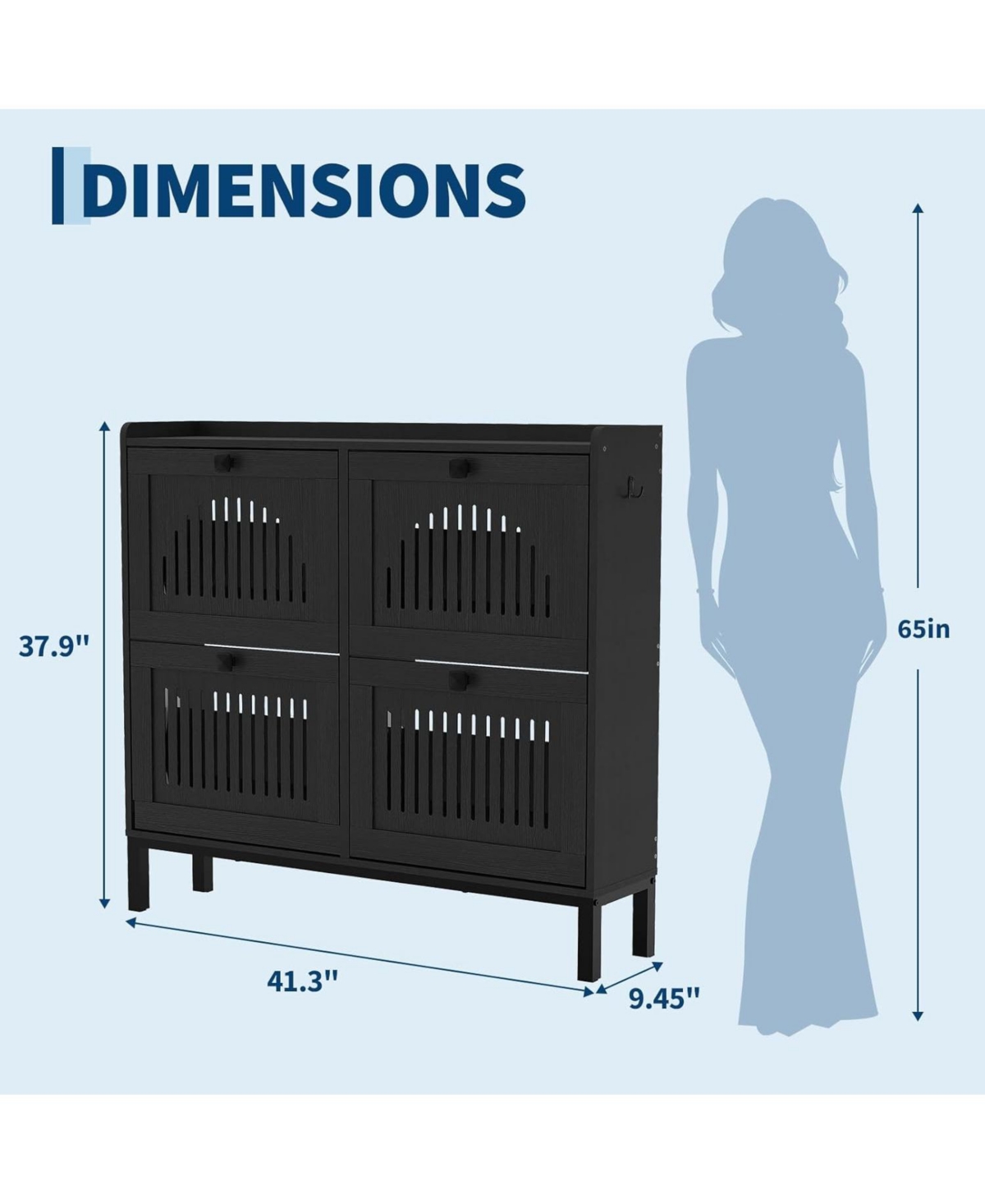 gaomon Shoe Cabinet with 4 Flip-Drawers, Wooden Entryway Storage Organizer Adjustable Shelf, Hidden Rack for Hallway & Living Room,