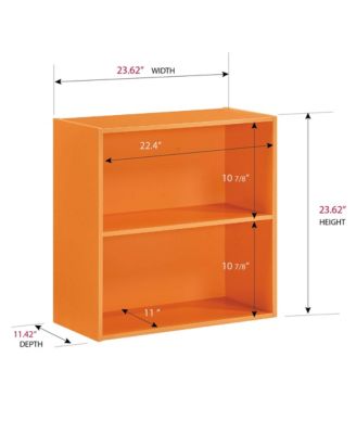 Wood 2-Tier Shelf Bookcase Storage Organizer