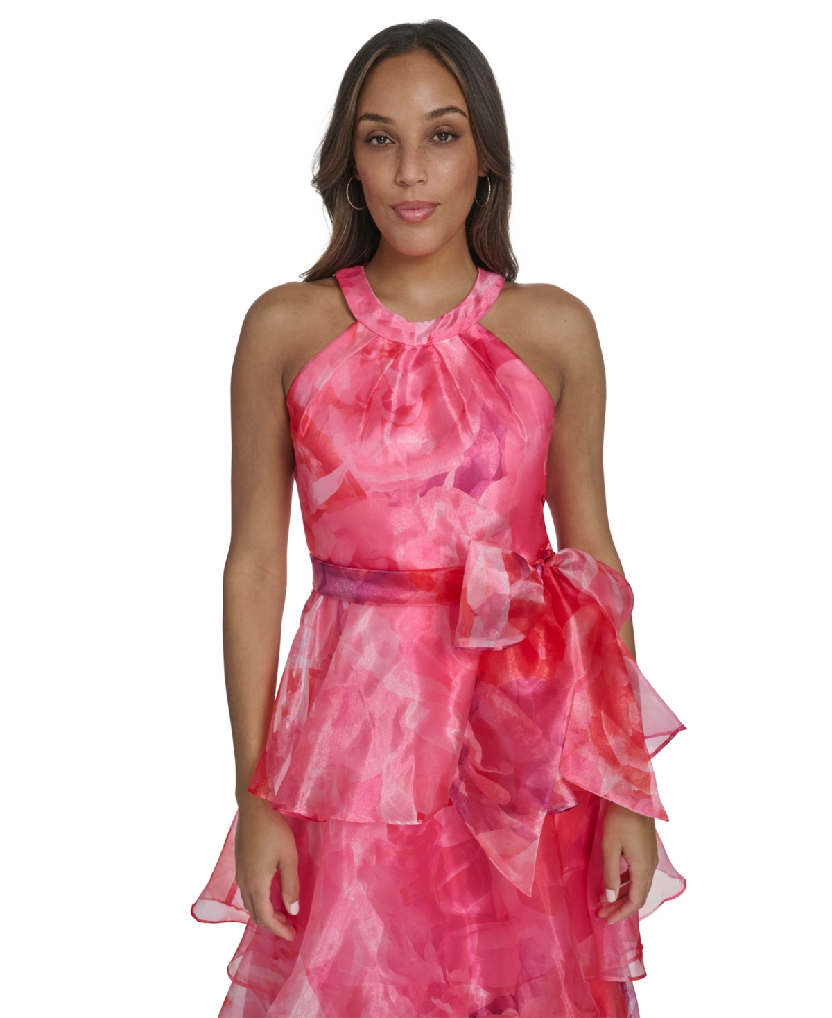 Eliza J Women's Halter Tiered Skirt Gown