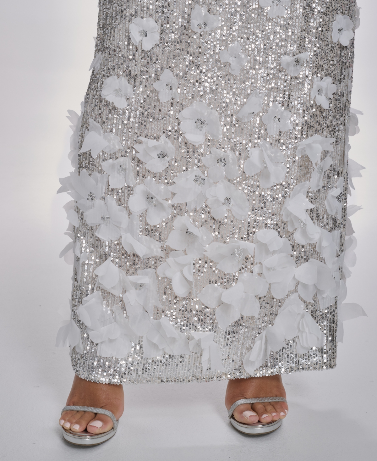 Eliza J Women's Sequin 3D Floral Gown