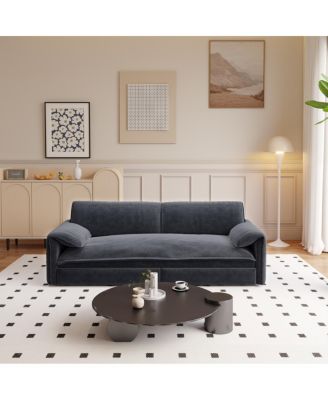 66" Queen Pull Out Sofa Bed with Storage, 3-in-1 Convertible Velvet Loveseat