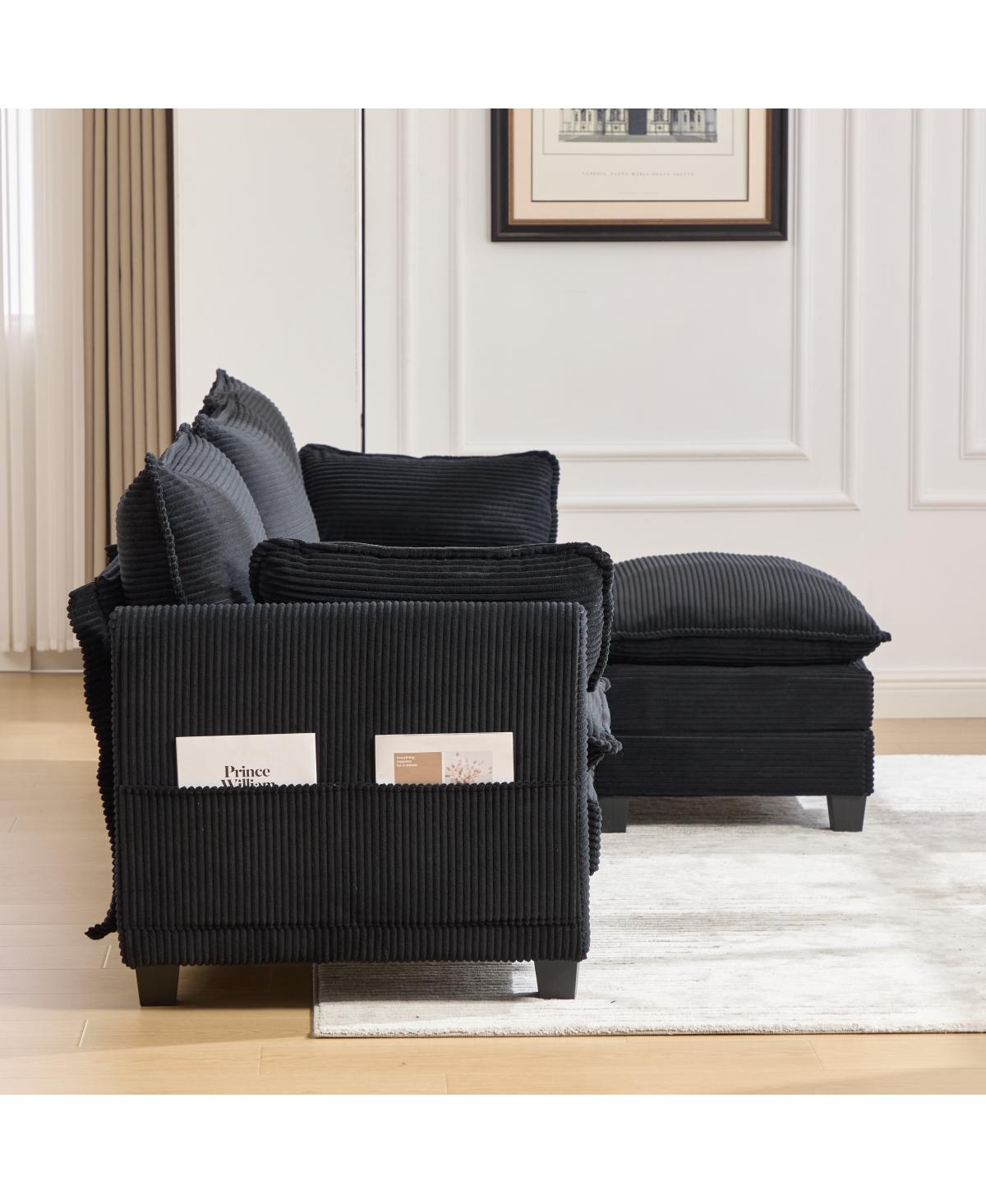 Streamdale Furniture 102" Oversized Modular Sectional Sofa with Movable Ottoman