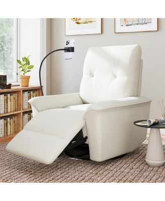 270° Power Swivel Rocker Recliner w/ Phone Holder & USB Ports