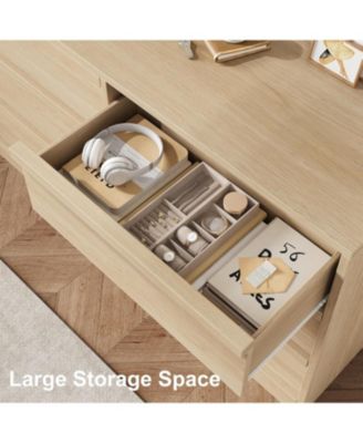 6 Drawer Dresser for Bedroom, Modern Double Dresser Organizer with 6 Drawers Large Storage, Wooden Chest of Drawers for Living Room, Nursery