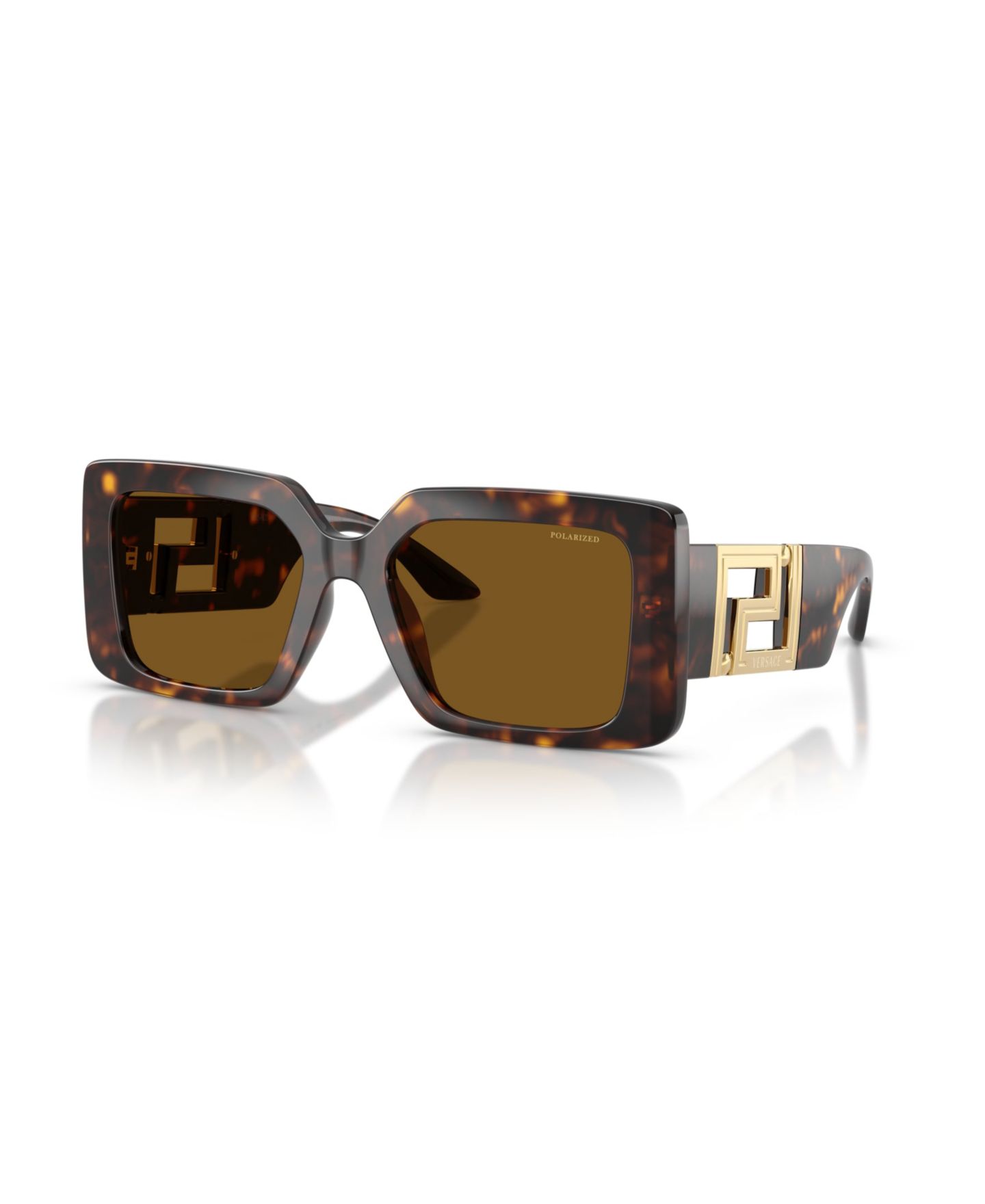 Женские солнцезащитные очки Versace Square Polarized Sunglasses, VE4505U, цвет: Гавана — фото 1