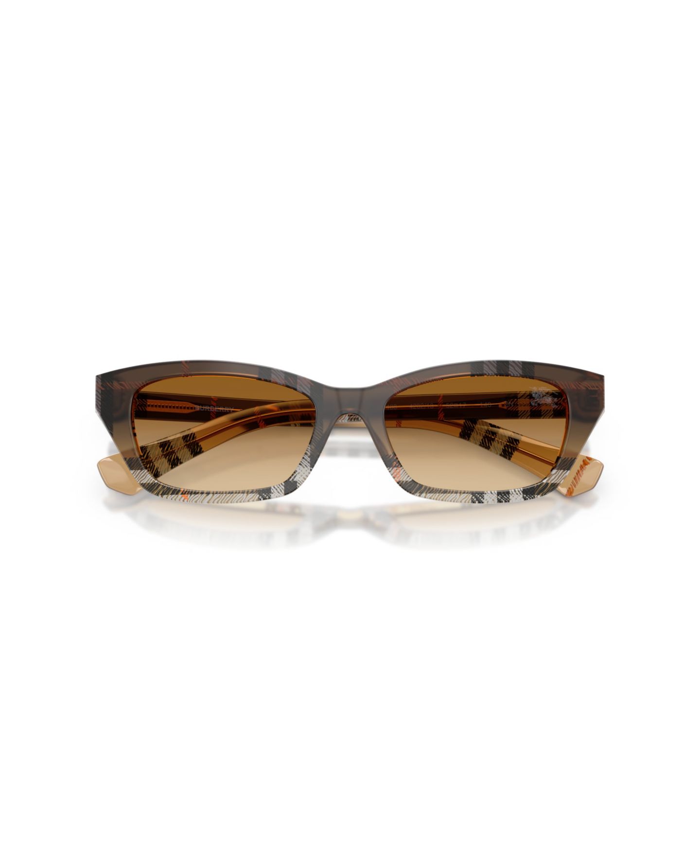 Женские солнцезащитные очки Burberry Rectangle Sunglasses, BE4488, цвет: Клетчатый градиентный песочный — фото 3