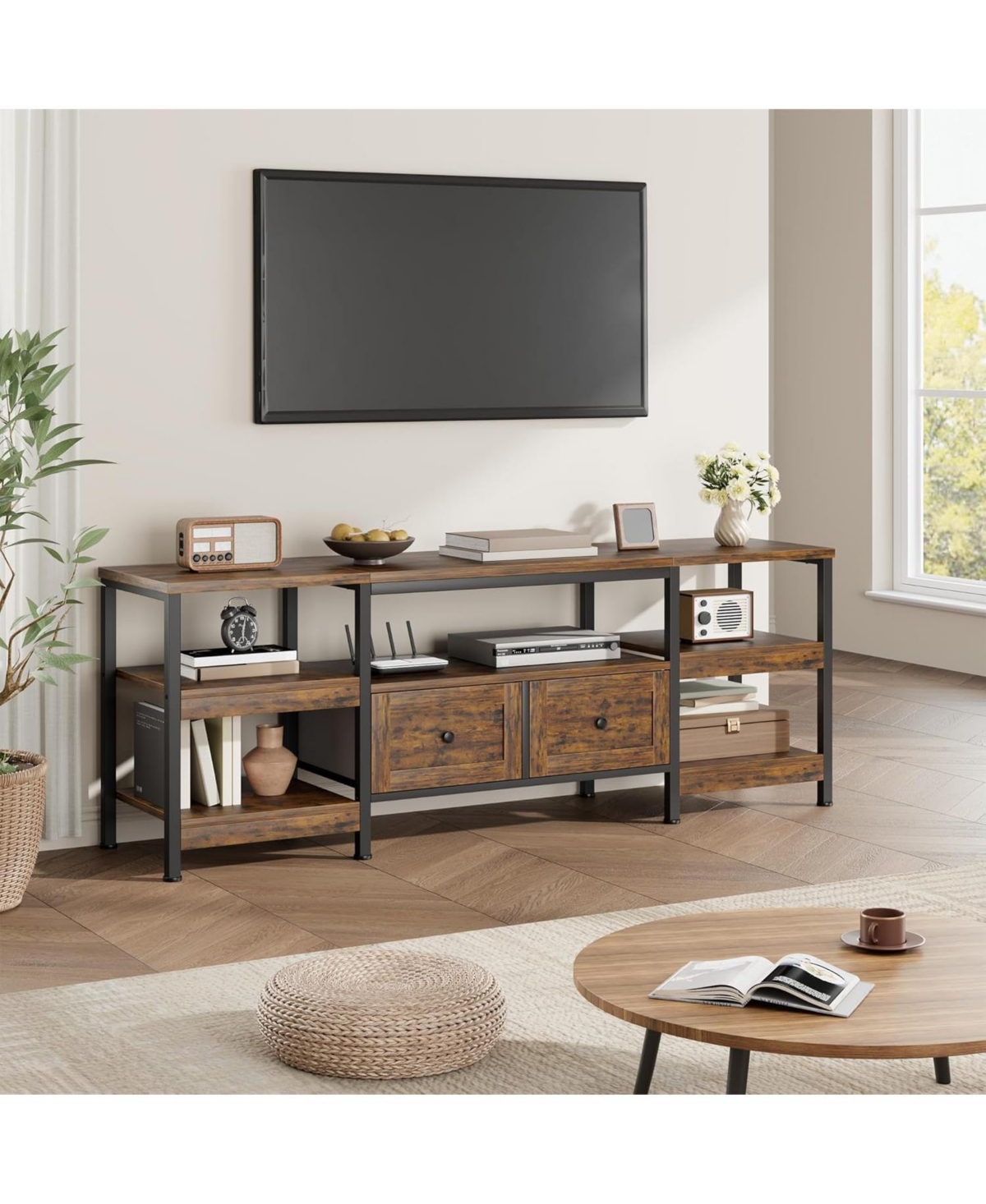 gaomon 79" Tv Cabinet with Drawers & Shelves