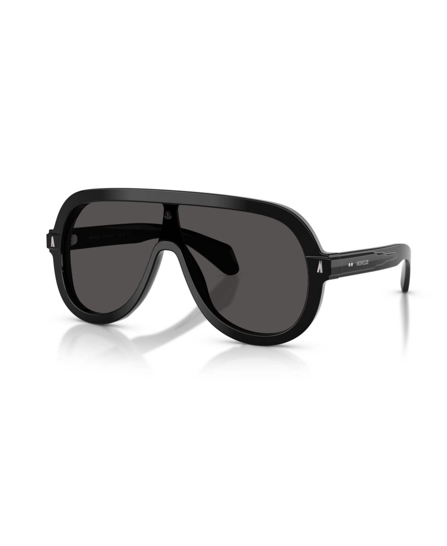 Солнцезащитные очки Moncler Unisex Pilot Sunsette Sunglasses, ME6021U, цвет: Блестящий чёрный — фото 1