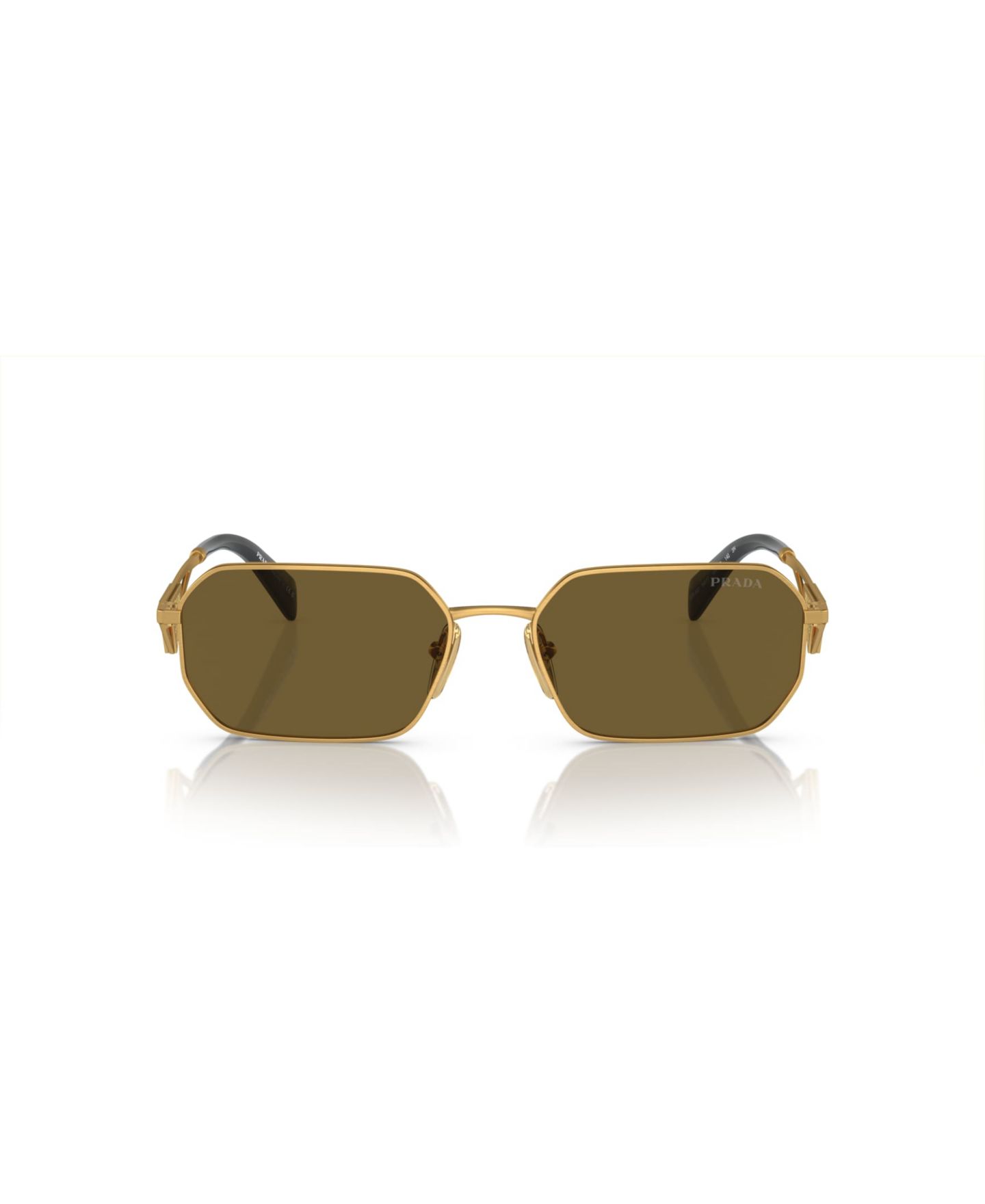 Женские солнцезащитные очки PRADA Geometric Sunglasses, PR A51S, цвет: Матовый золотой — фото 2