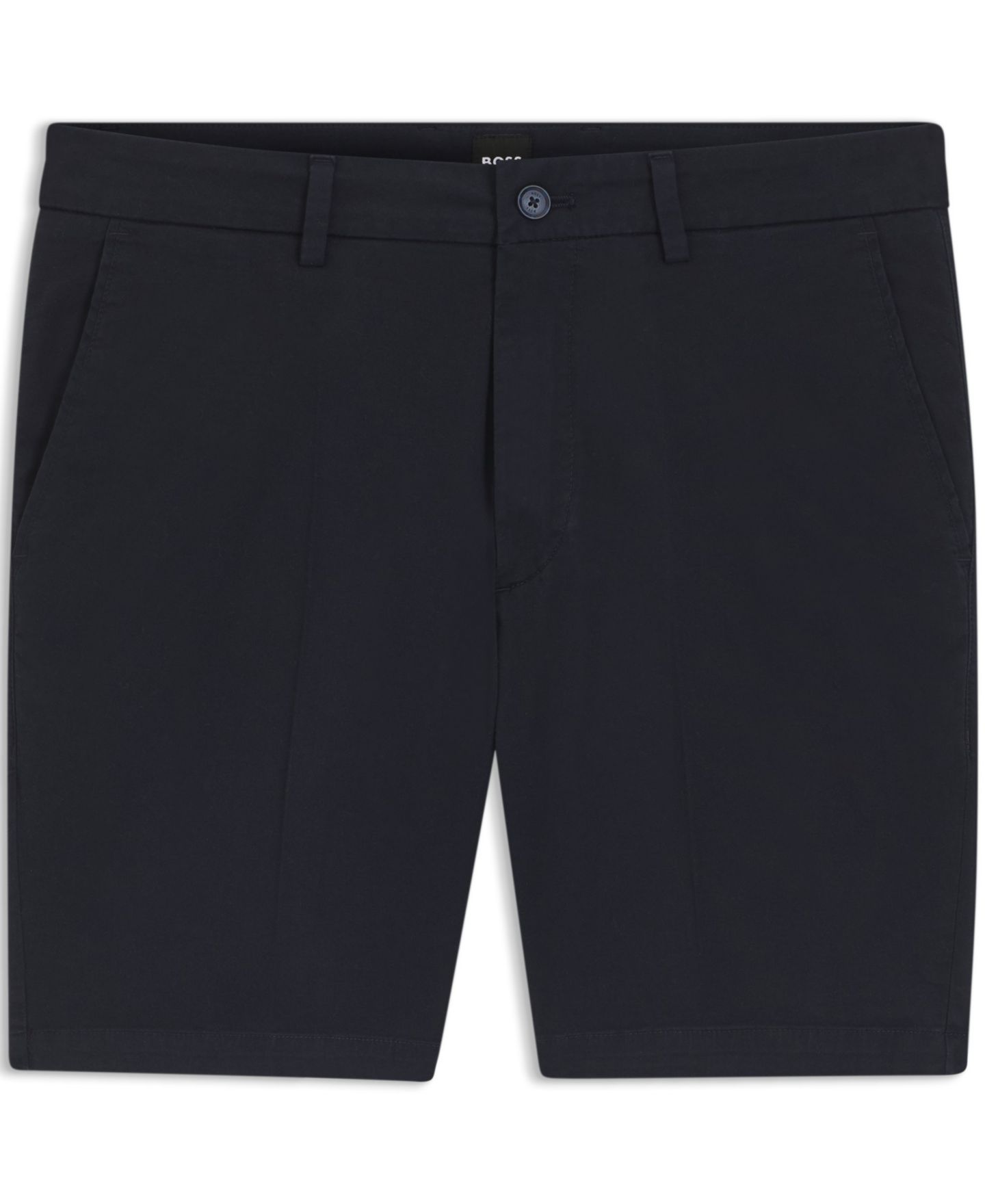 Мужские шорты Hugo Boss Stretch-Cotton Twill Modern-Fit 8" Shorts, цвет: Тёмный синий — фото 4