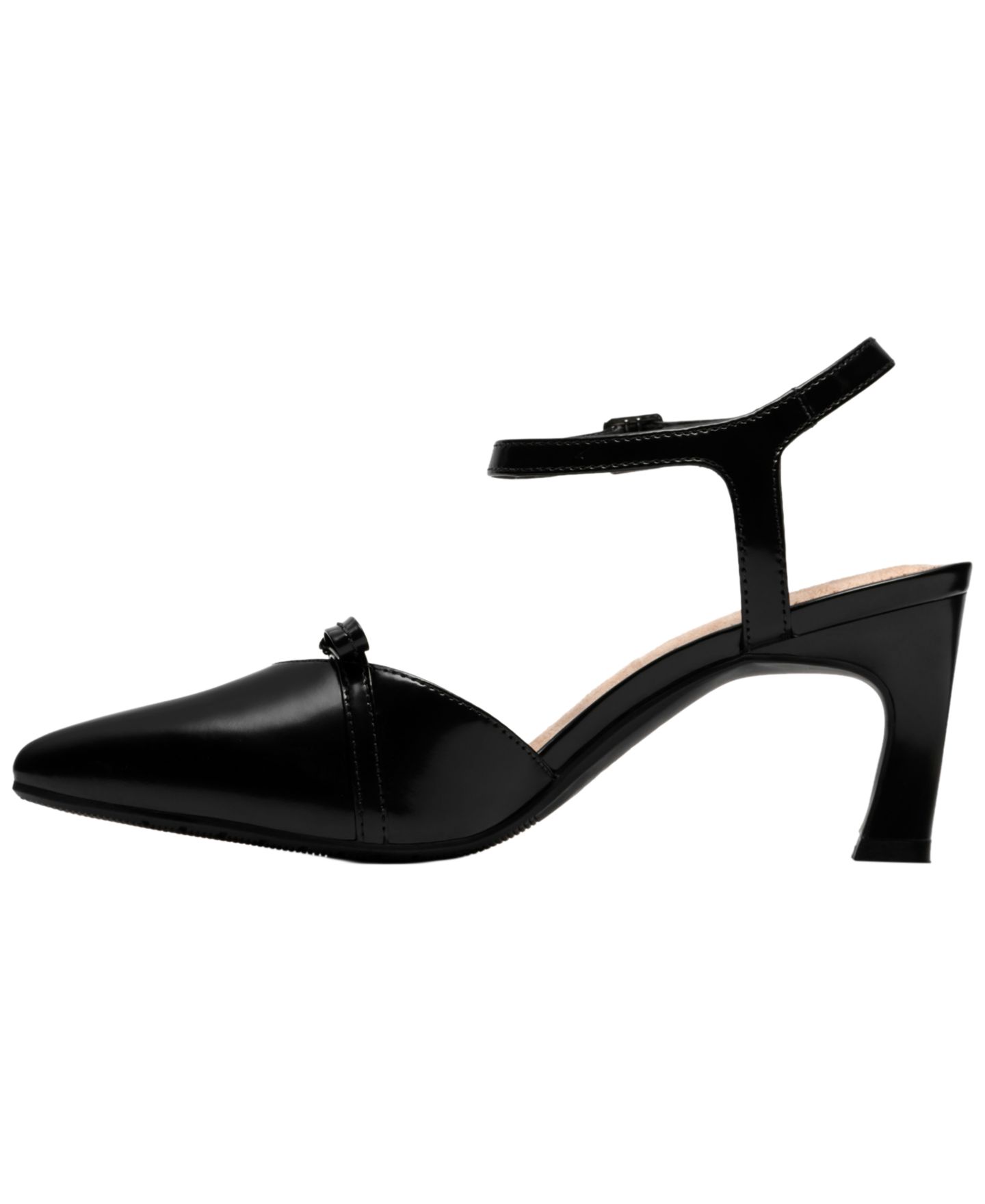 Женские туфли Clarks Tammitha Bar Pointed Toe Dress Pumps, цвет: Чёрный кожаный — фото 6