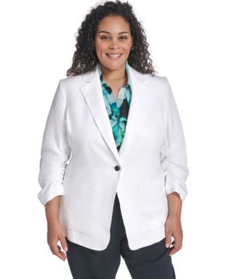 Plus Size Notch Collared Jacket