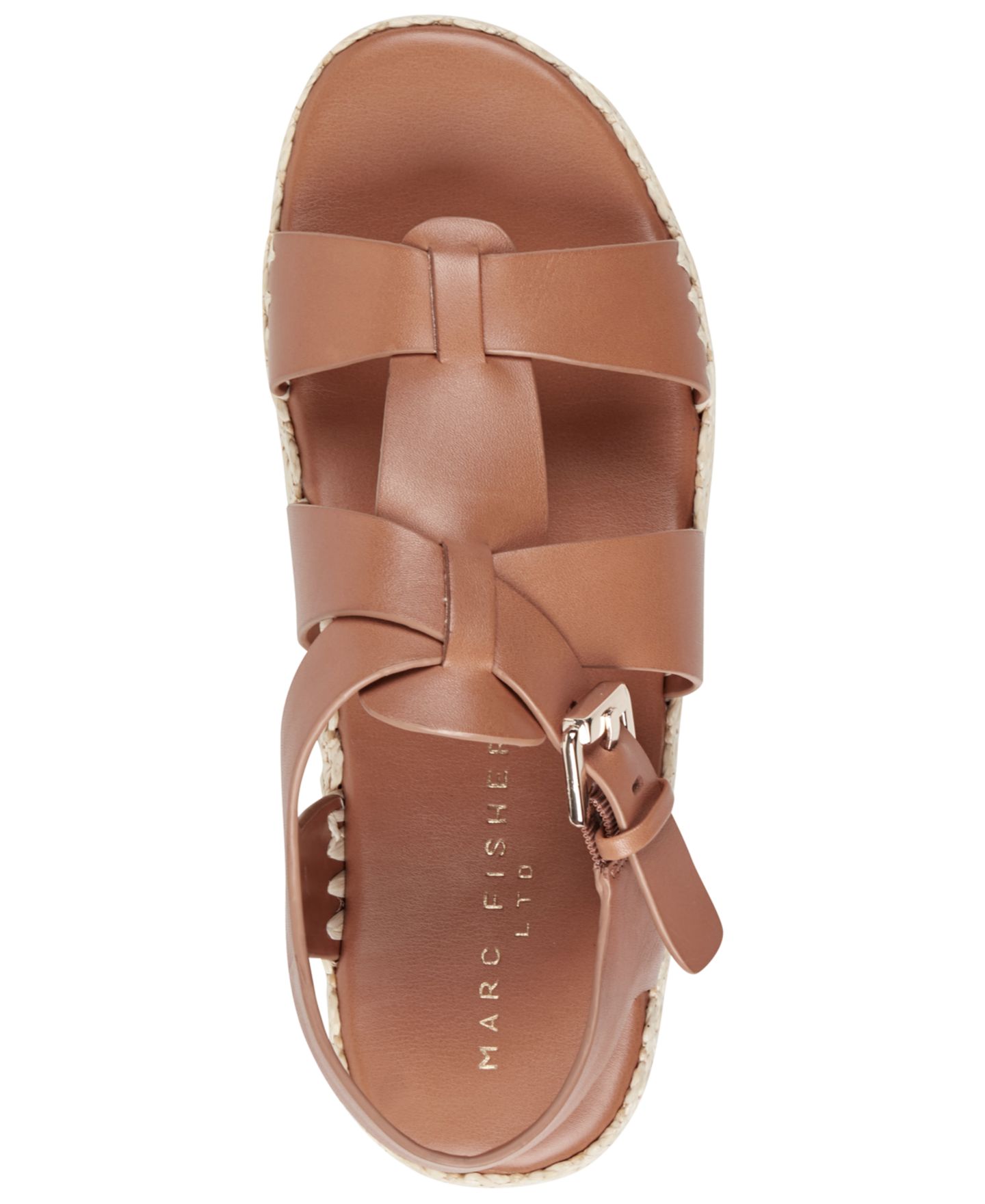 Женские сандалии Marc Fisher LTD Elissa Fisherman Flat Platform, цвет: Коньячный кожаный — фото 4