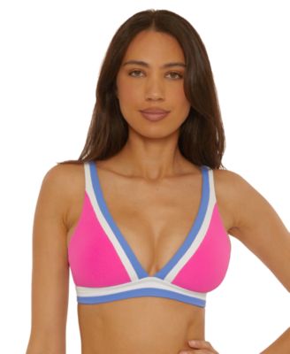 Women's Coast Line Fine Rib Color-Block Swim Top